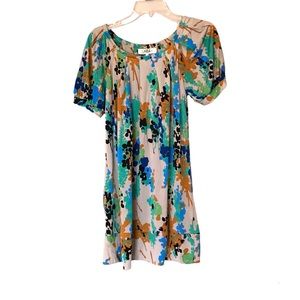 Tibi Silk Floral Abstract Dress